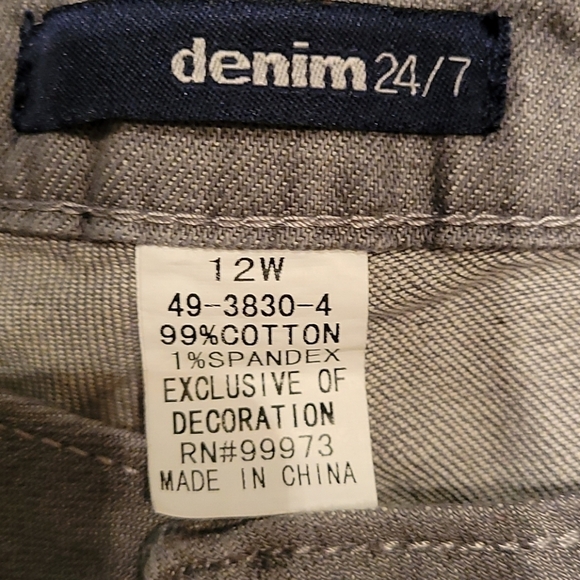 5/$25 VTG DENIM 24/7 Floral Embroidered Midrise Trouser Wide Leg Ankle Jeans - Picture 7 of 8